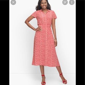 Talbots Leopard tie waist dress NEW